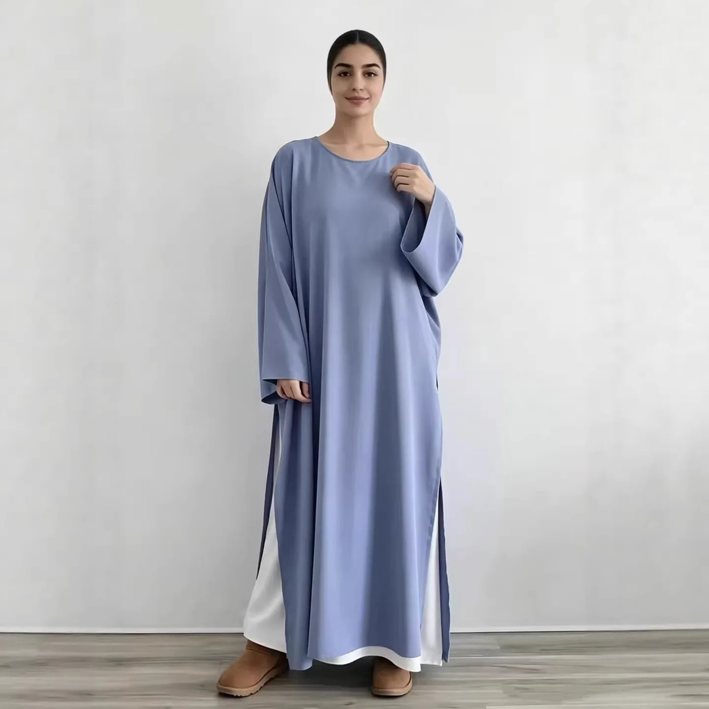 

2PCS Muslim Sets Women Eid Djellaba Abaya Ramadan Dress Morocco Kaftan Arab Robe Marocain Femme Musulman Caftan Prayer Garment