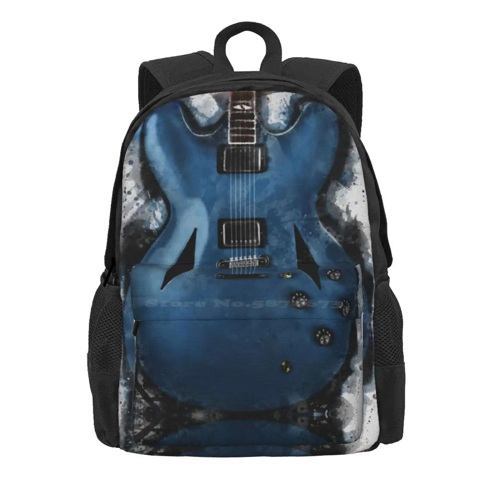 Dave Grohl'S Electric Guitar Hot Sale Schoolbag Backpack Fashion Bags Dave Grohl Electric Guitar Guitarist N Roll Blues