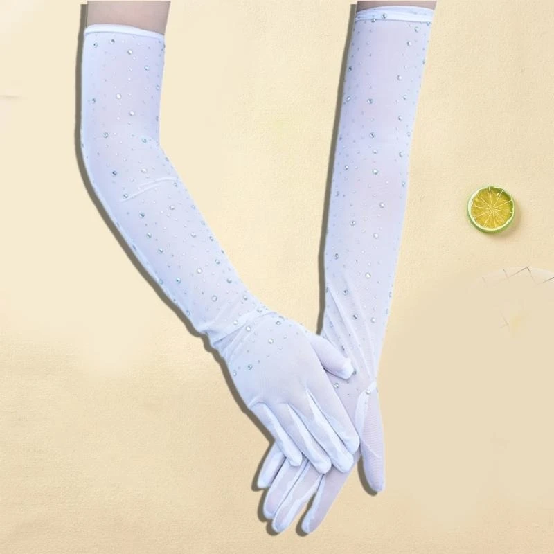 Evento formal 1920 Rhinestones luvas longas luvas para casamentos e bailes