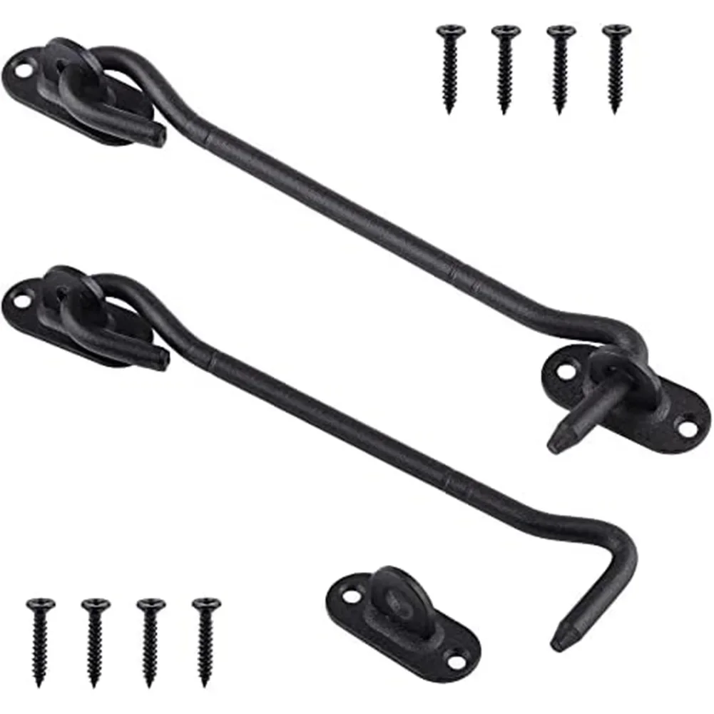 Stainless Steel Barn Door Lock Set: 8-Inch Slide Bolt With Eye Hook For Durable Stainless Steel Barn Door Lock Set Hardware