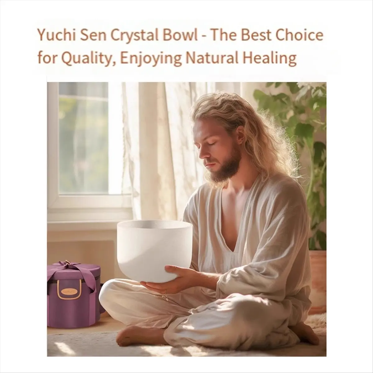 FlashDeal 10 Inch Frosted Quartz Crystal Singing Bowls 432hz Note for Sound Healing with Striking Rods and Washers