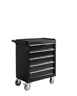 183*63*120cm Metal Tool Cabinet 19 Caster Pure Black OEM High Quality