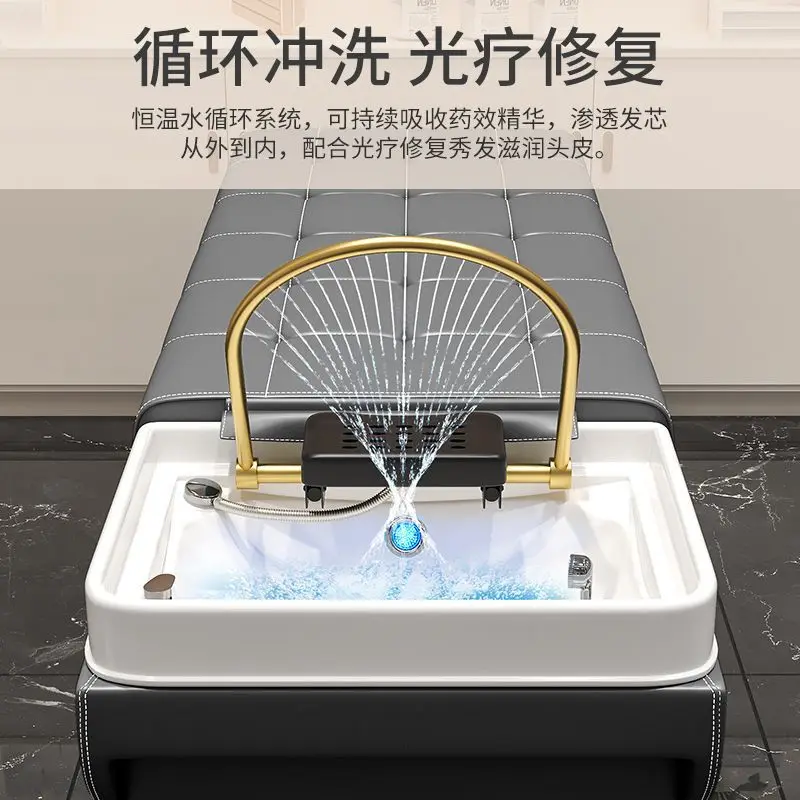 Massage shampoo bed hair treatment barber shop hair salon beauty ear water circulation fumigation massage shampoo bed foreign tr