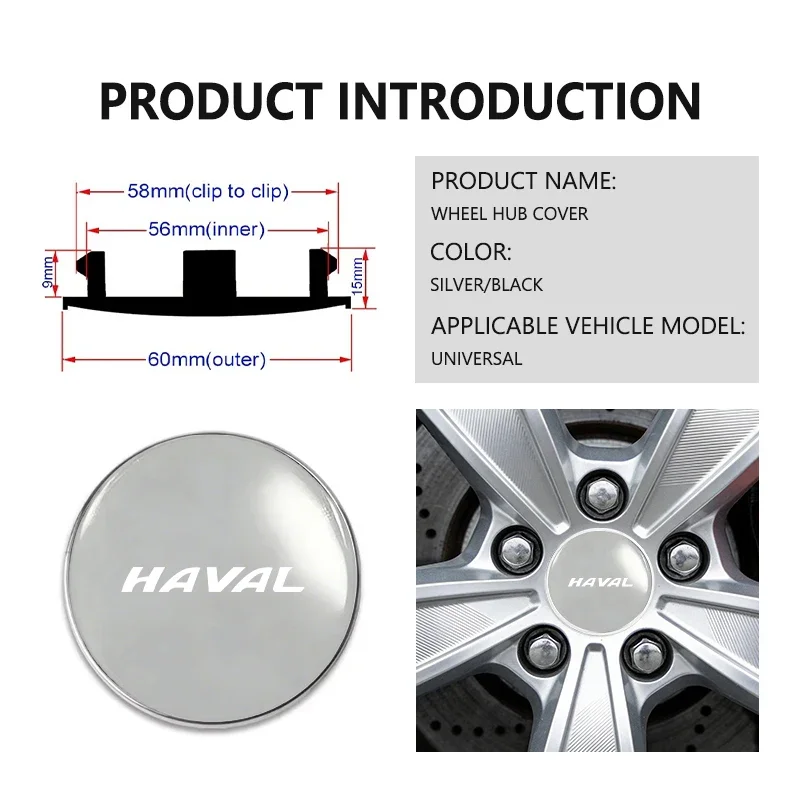Auto Rim Hub Cover Badge Emblem Accessories For Haval F7X H2 Jolion M6 H9 H5 H7 H1 H3 H4 F7 M4 F5 H6 H8