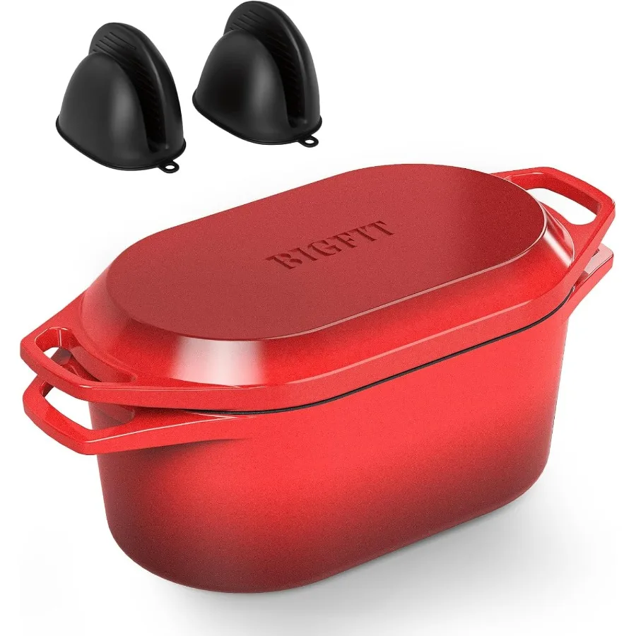 

Голландская духовка с крышкой для выпечки хлеба, чугунная сковорода для хлеба 3,4QT, овальная эмалированная печь для хлеба, сковорода для хлеба для домашней тыквы