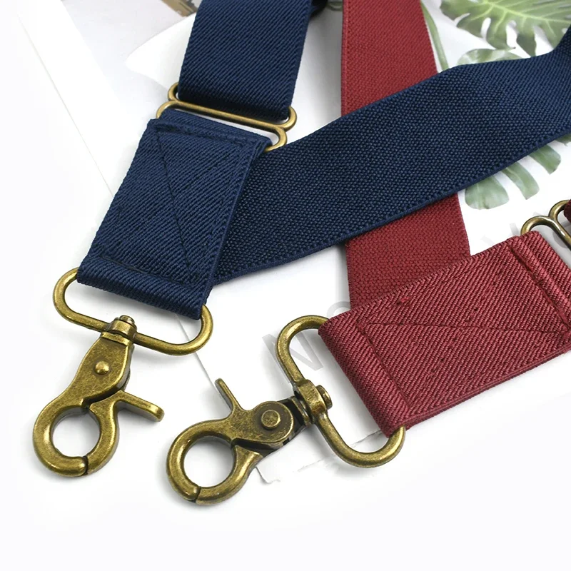 1Pc 3.5cm Wide Men Suspenders 2 Clips Adjustable Elastic Braces for Pants Trousers Business Suit Wedding Formal Wear Accessories