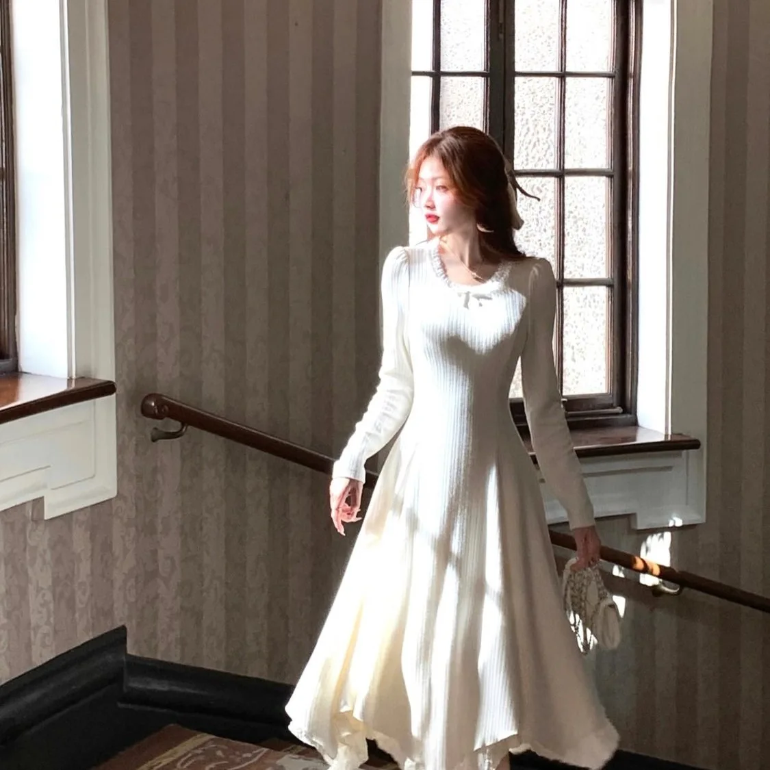 Robes femmes robe sans épaule été Satin perle décorative à volants plissé Midi Banquet soirée haut de gamme exquis noël