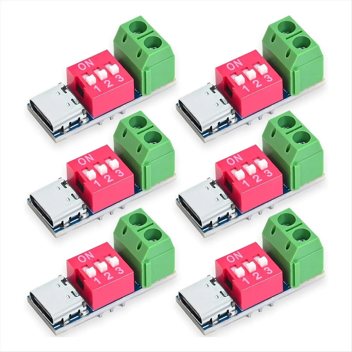 HITL USB-C PD Trigger Board Module PD/QC Decoy Fast Charging USB Type-C to 12V High Speed Charger Power Output Boost 6pcs