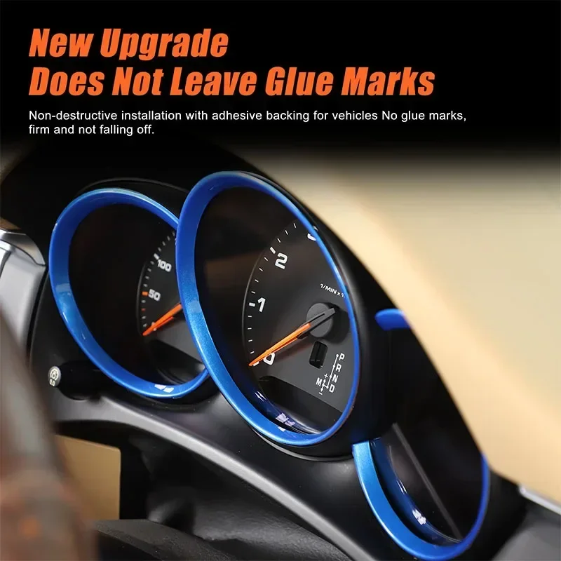 For Porsche Macan 2014-2022 ABS Red Car Dashboard Meter Ring Covers Trim sticker Car Accessories
