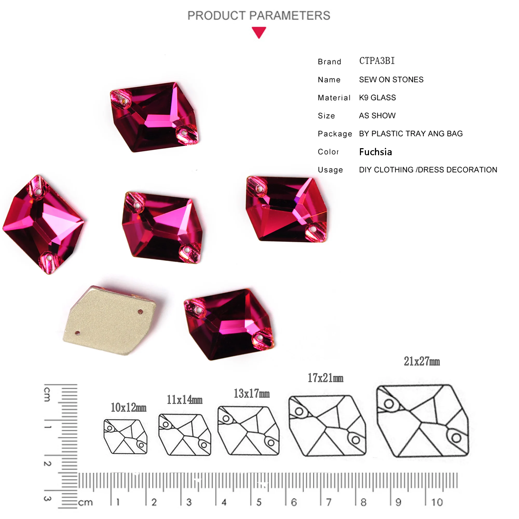 Cosmic Fuchsia 3265 Charm Kristalle Steine zum Nähen Strasssteine Stoff Edelsteine für Kleidungsstücke und Dekorationen – Detail 2