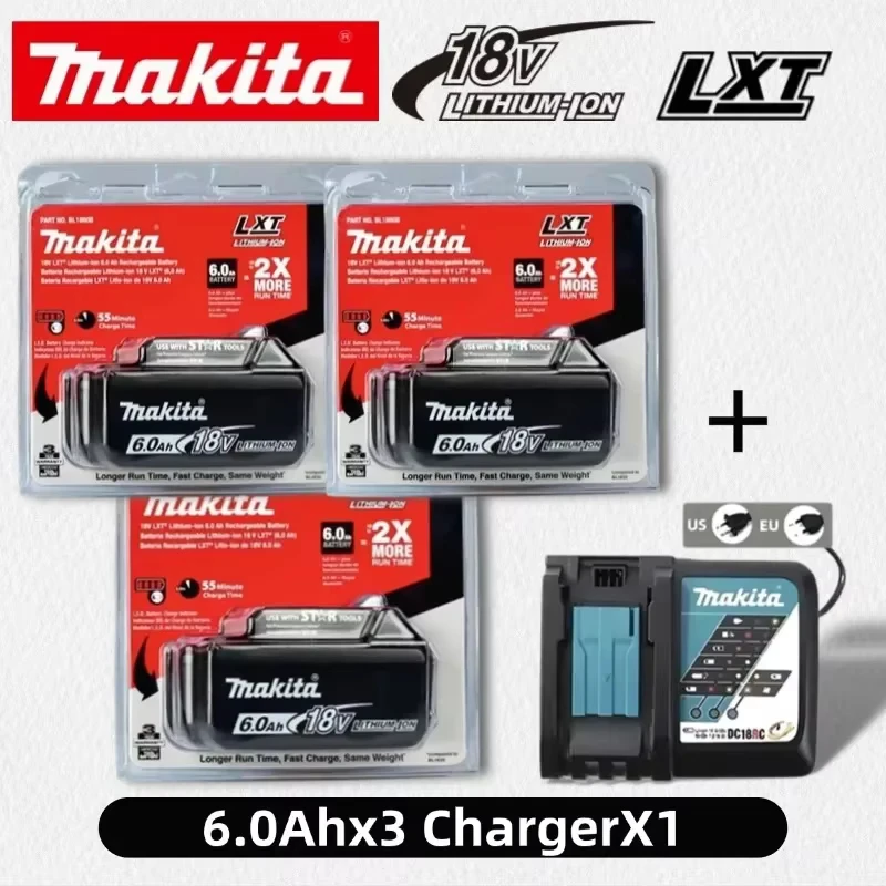 

100% Оригинальный литиевый аккумулятор Makita 6Ач/5Ач для Makita 18В, замена для моделей BL1830B, BL1850B, BL1850, BL1840, BL1860, BL1815
