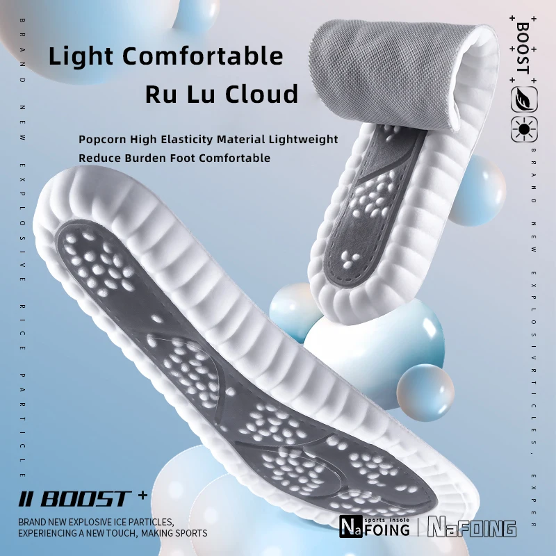 2 paia solette sportive per scarpe tecnologia cloud 4D morbido cuscino in PU ad alta elasticità per uomo donna cura dei piedi soletta ortopedica