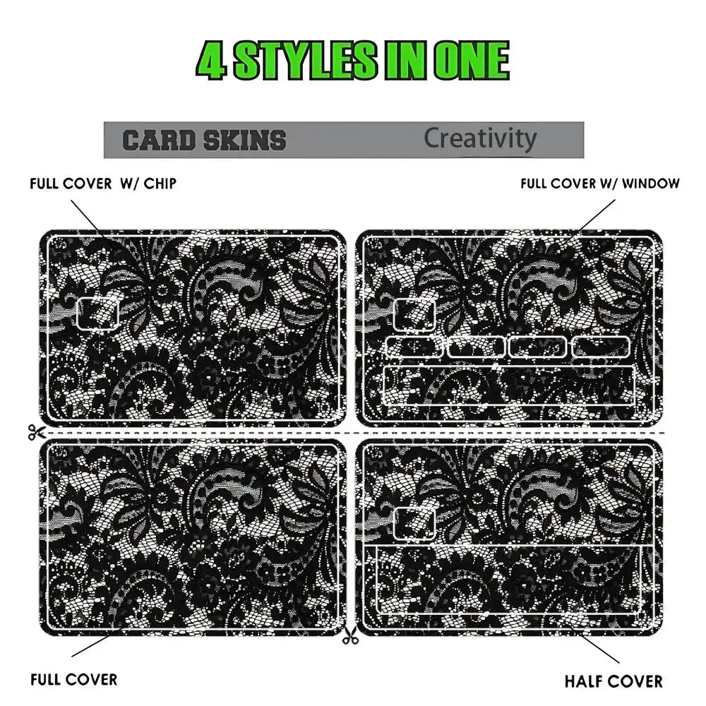 Lace Print Pattern Stickers Credit Visa Debit Bank Charge Card Bus Metro Waterproof Sticker Decal Decoration