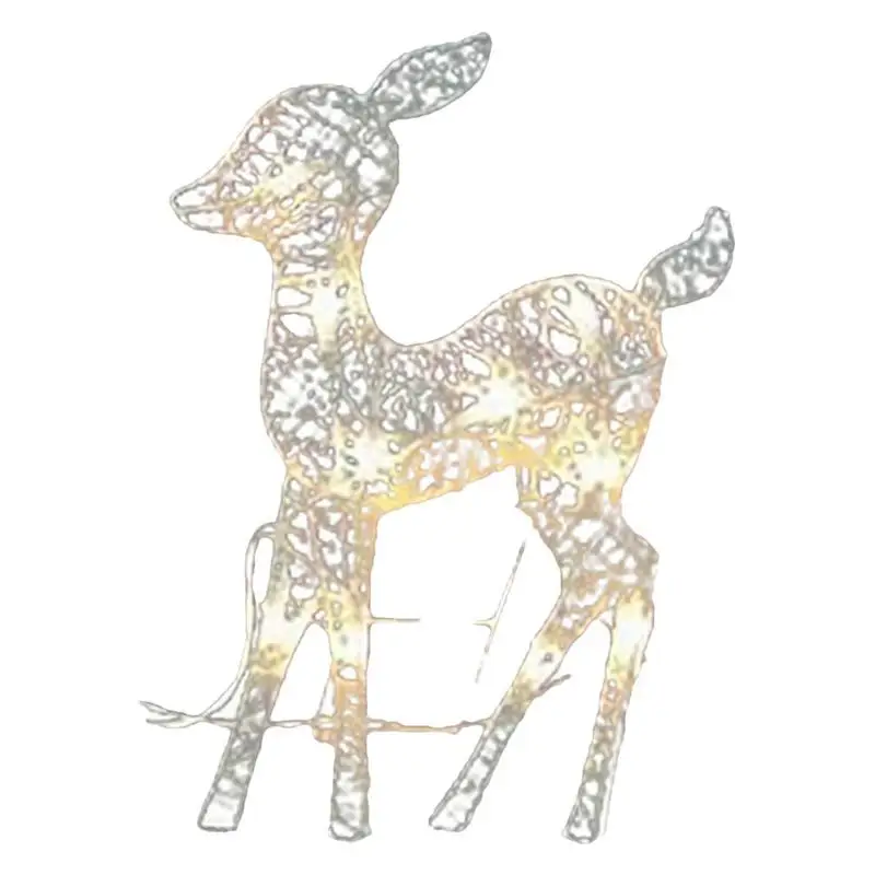 Lighted Christmas Reindeer Water Resistant Light Up Decoration For Garden Glowing Reindeer Outdoor Yard Ornament New Year 2024