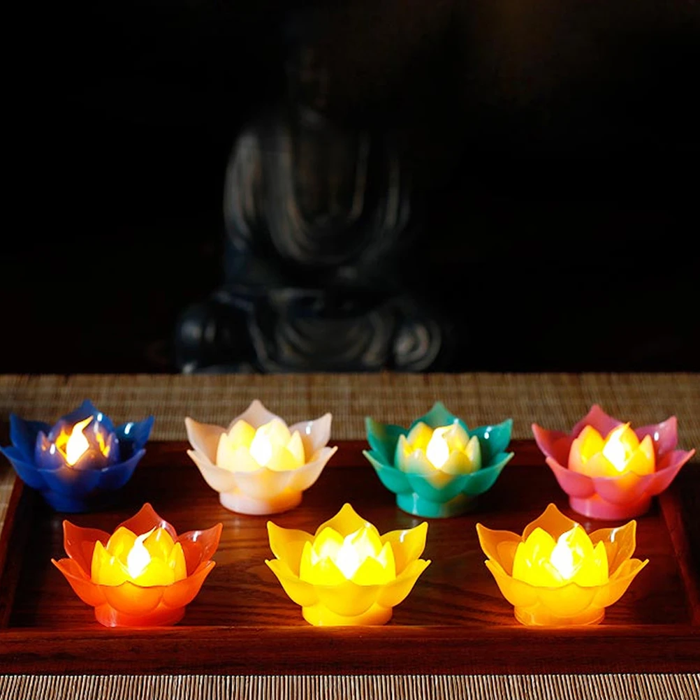 

Lampe En Forme De Lotus Flameless Candles Electronic Bougies Fleurs Electriques Led