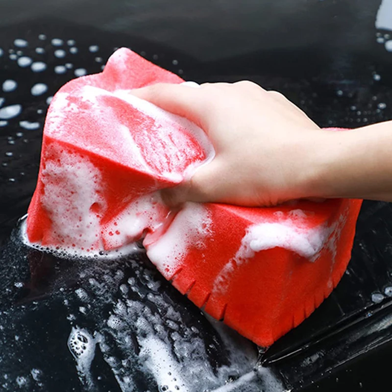 Durable Soft Foam Grid Sponge Non Scratch Universal Large Cross Cut Rinseless Car Wash Tools Car Cleaning Accessories