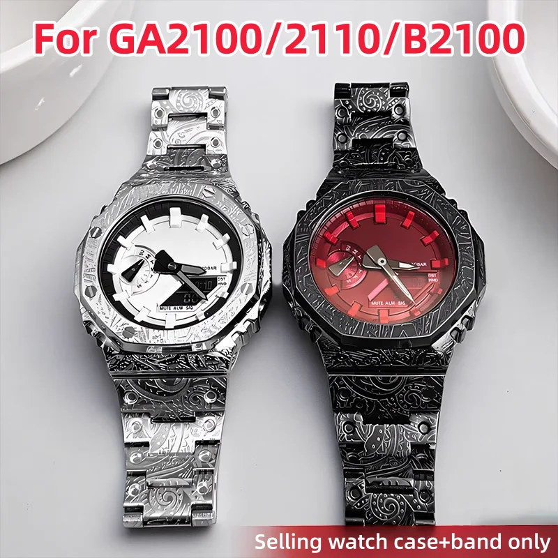 GA2100 Upgrade Mod kit Stainless steel bezel strap For Casio G-SHOCK GA2100/2110 GAB2100 Retro metal case band watch Accessories
