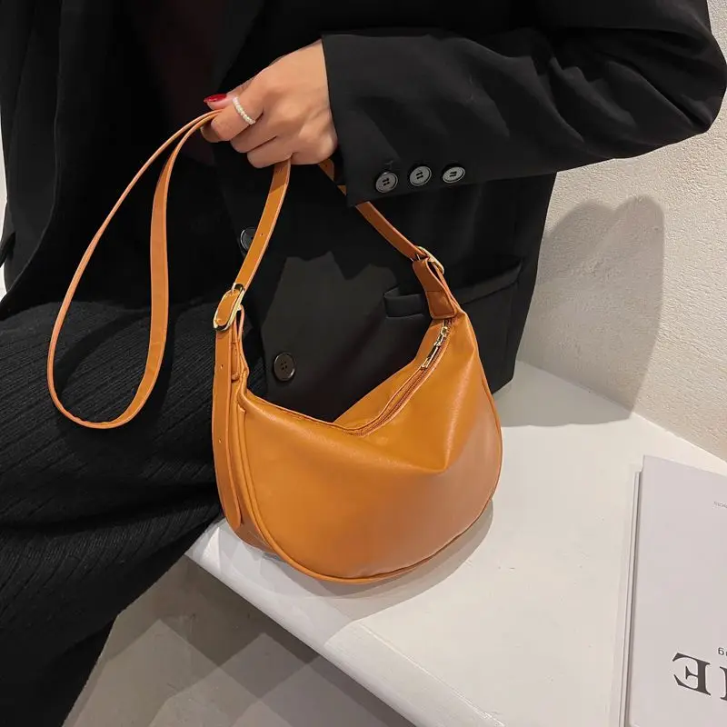 Multi-colors Shoulder Bags Women PU Leather Simple Cross-body All-match Daily Student Zipper Big Capacity Handbags Female Chic