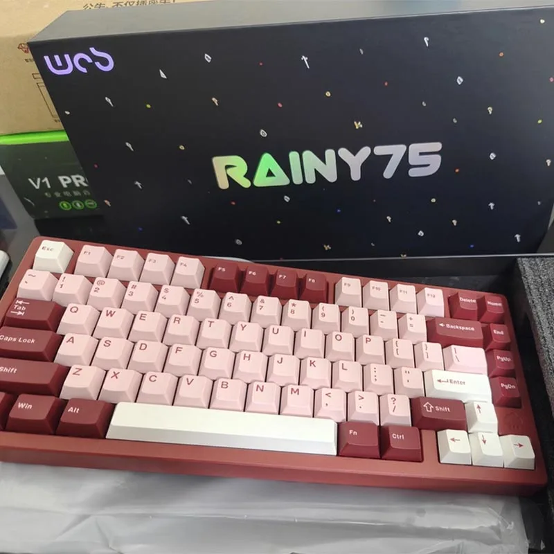 

Wob Rainy75 Wireless Bluetooth Mechanical Keyboard Customizable Aluminum Gaming Esports Keyboard Gift Rain Birthday Boy
