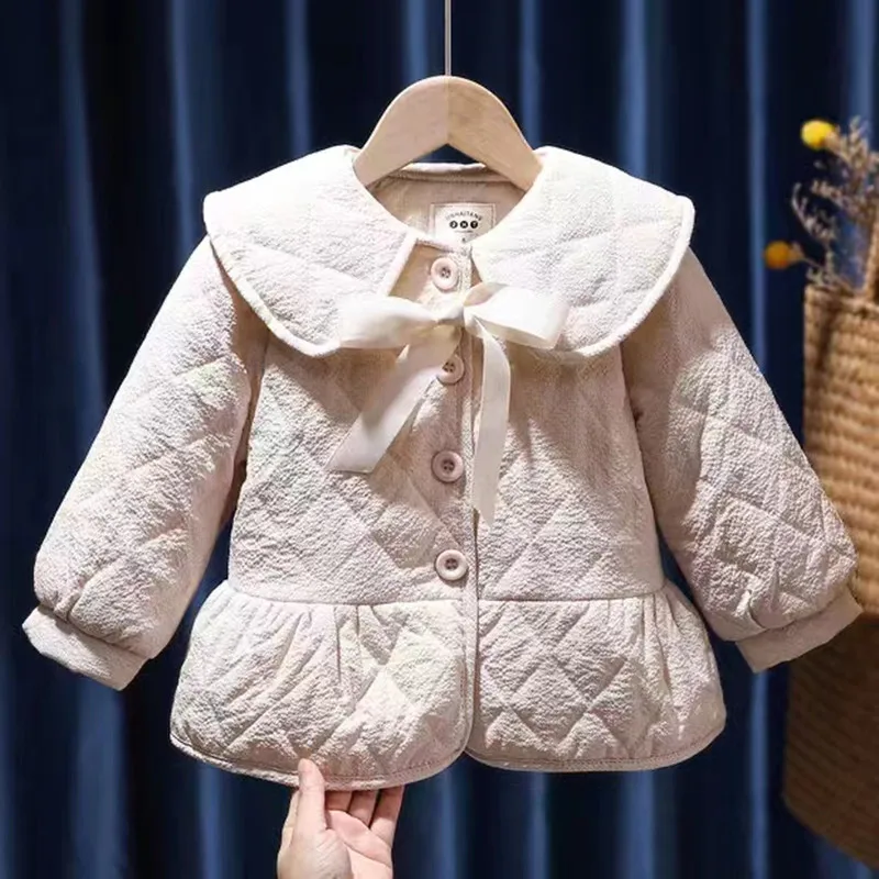 

Girls Coat Jacket Cotton Outwear Overcoat 2022 Apricot Warm Thicken Plus Velvet Winter Autumn Teenager Children's Clothing