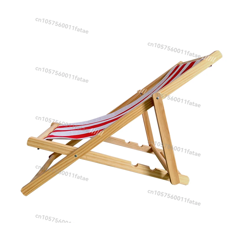 

Children's Beach Folding Chair Solid Wood Recliner Canvas Chair Lunch Simple Outdoor Camping Lazy