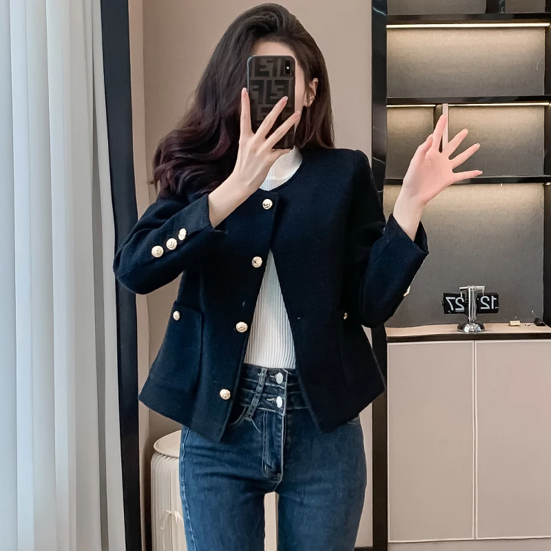 Real Shot Short Classic Style Jacket for Women Spring/Autumn New Trendy Outerwear Chic Early Spring High-End Look High Quality