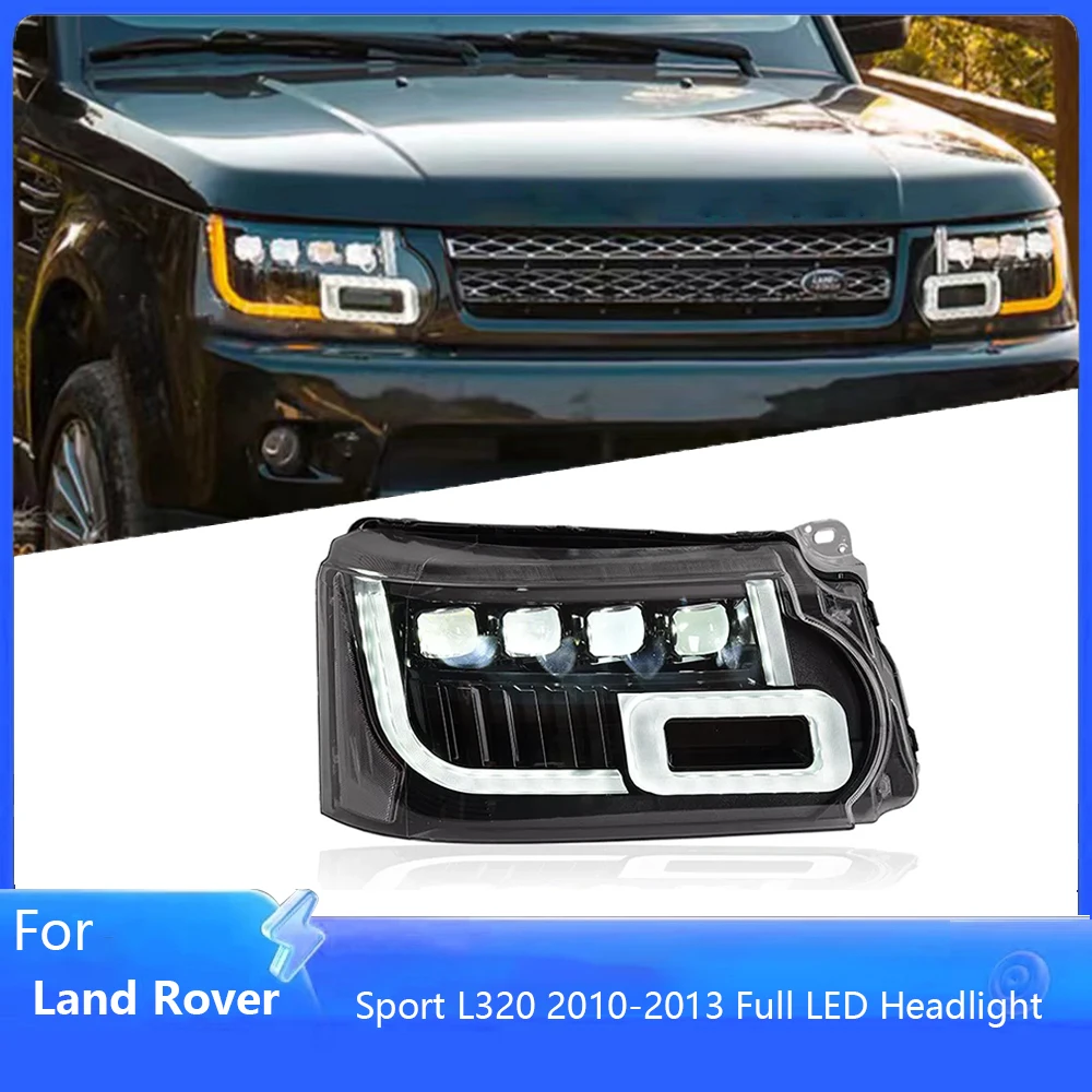 Upgraded Car Full LED Matrix Projector Headlights for Land Range Rover Sport L320 2010-2013 Blue Start LED DRL Auto Signal light