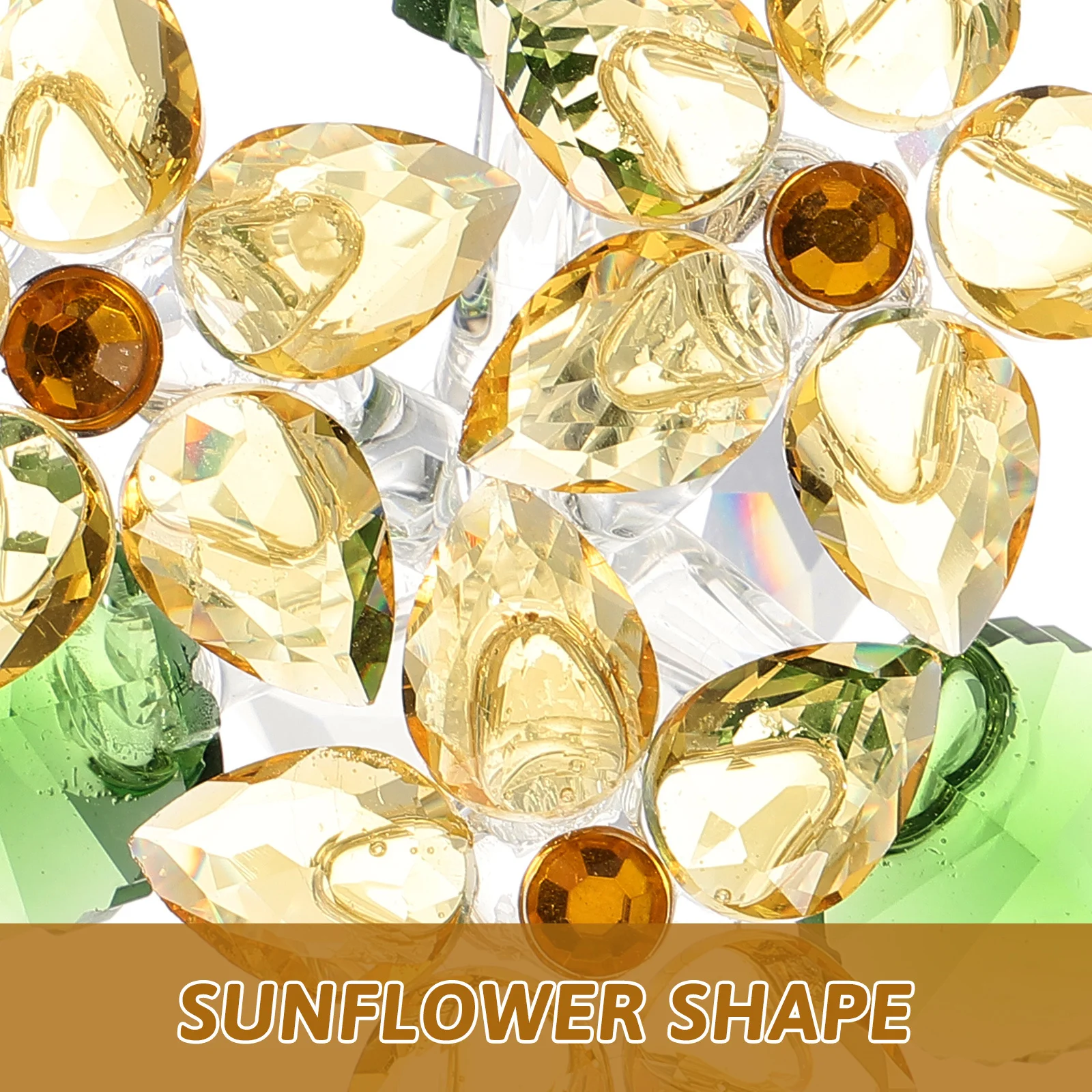 

1Pcs Crystal Sunflower Ornament Decorative Hand Blown Home Car Table Sculpture Creative Desktop Decor Crystal Sunflower Ornament
