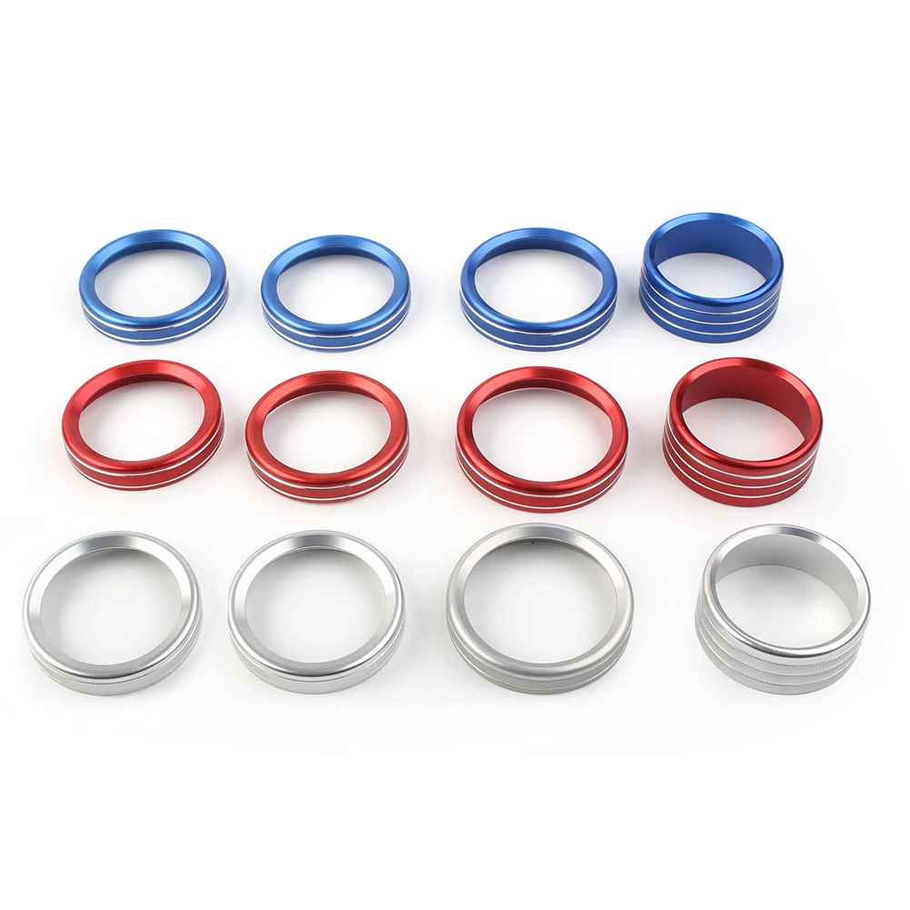 4Pcs/Set Car Air Conditioner Switch Knob Ring Cover Decoration Trim For Jeep Wrangler JL 2018 2019 2020 CNC Aluminum