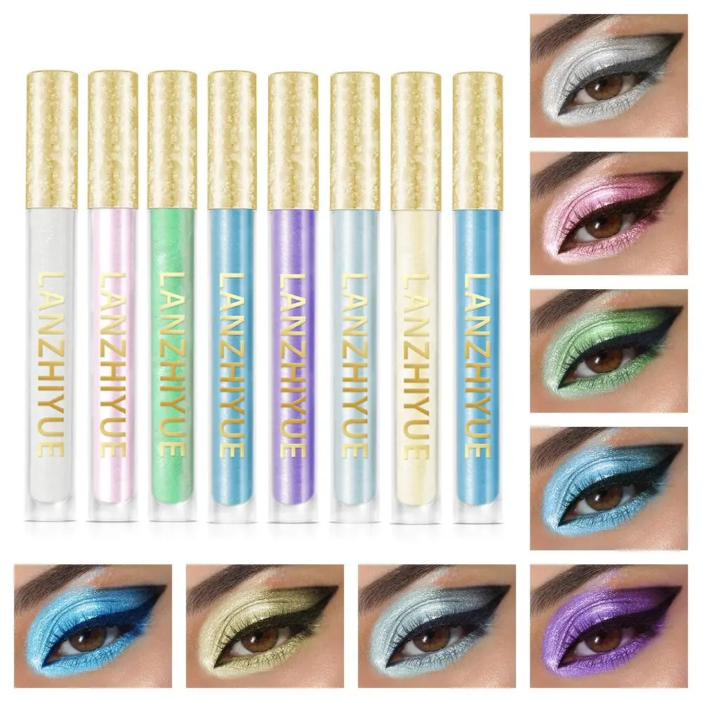 Double Use Metallic Liquid Lip gloss wasserdicht langlebige hoch pigmentierte schimmernde Gold Lippenstift nicht verblassen Lidschatten Frauen