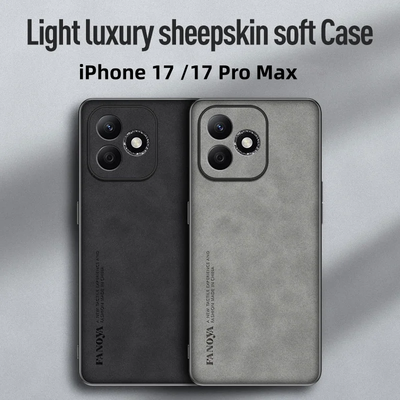 

Luxury Matte Sheep Leather Texture Case For iPhone 17 Pro Max Shockproof Cover For iPhone 17 Pro Phone Protective Shell Coque