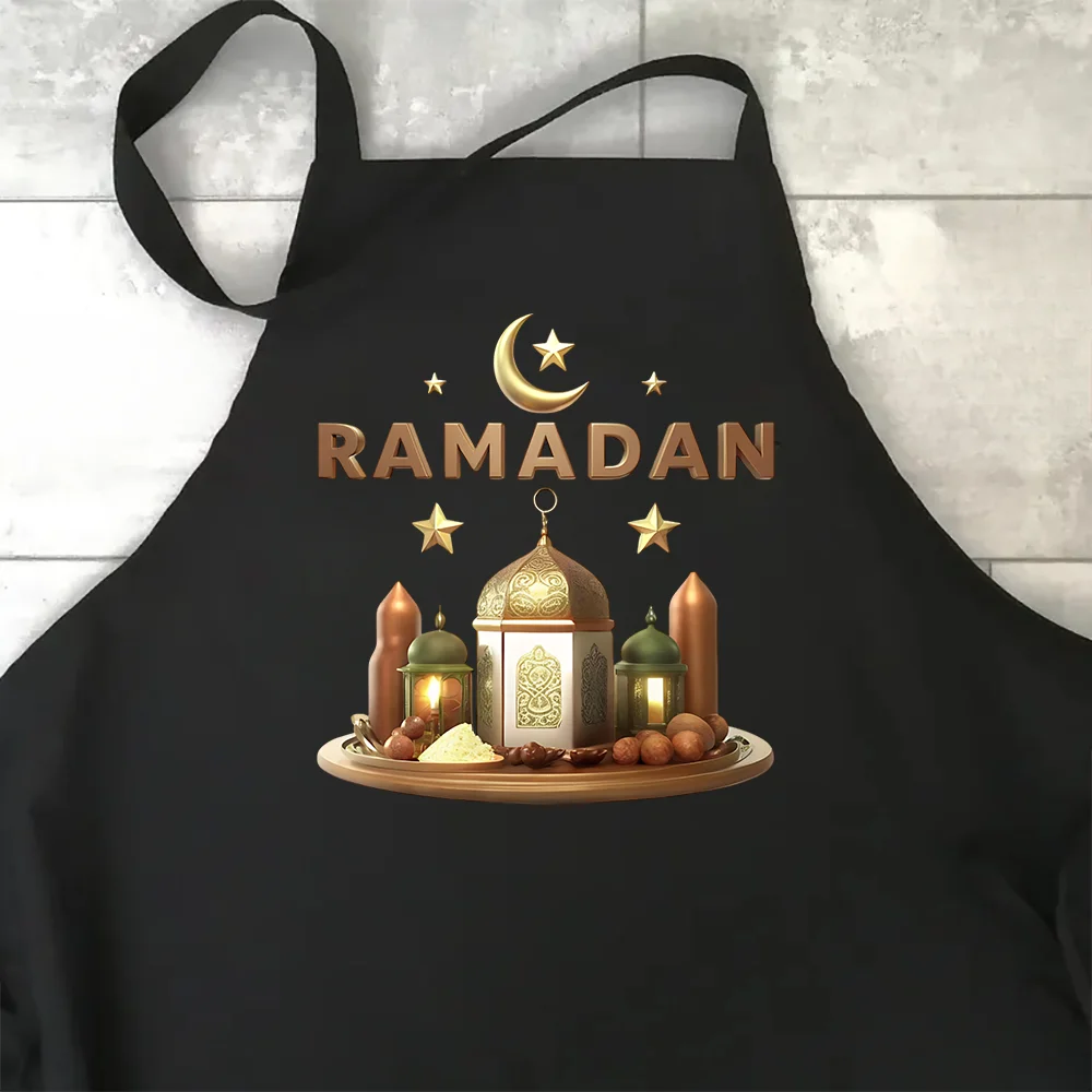 2025 New Ramadan Mubarak Apron Muslim Islamic Kareem Family Dinner Party Decoration Mom Grandma Aunt Wife Gift  Al-Adha Islam