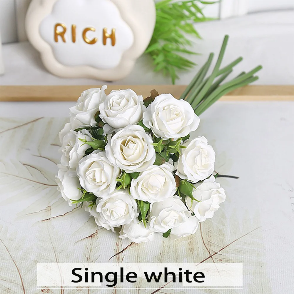 18 Einzelne Rosen in einer Hand, Fertiger Blumenstrauß, Wohnzimmerdekoration, Künstliche Blume – Detail 10