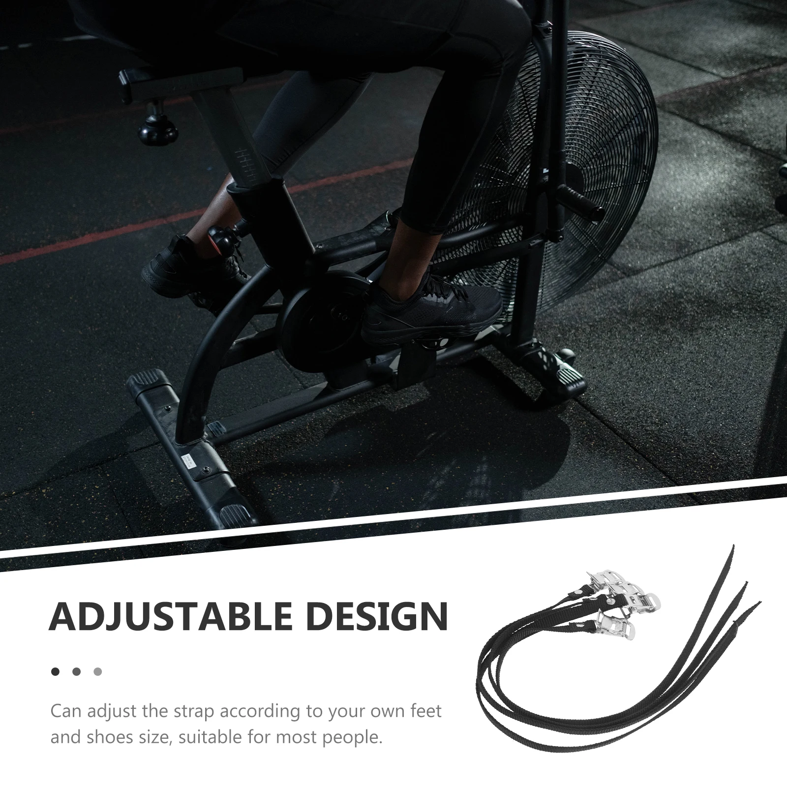 

4pcs Adjustable Bike Pedal Straps Elastic Anti-Slipping Footrest Bands Cycling Accessories For Exercise Black