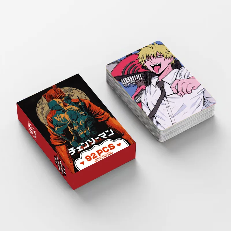92PCS NEWAnime Chainsaw Man Photocard Lomo Card Stickers Photo Cards For Fans Collection cartoline giocattoli per bambini regalo