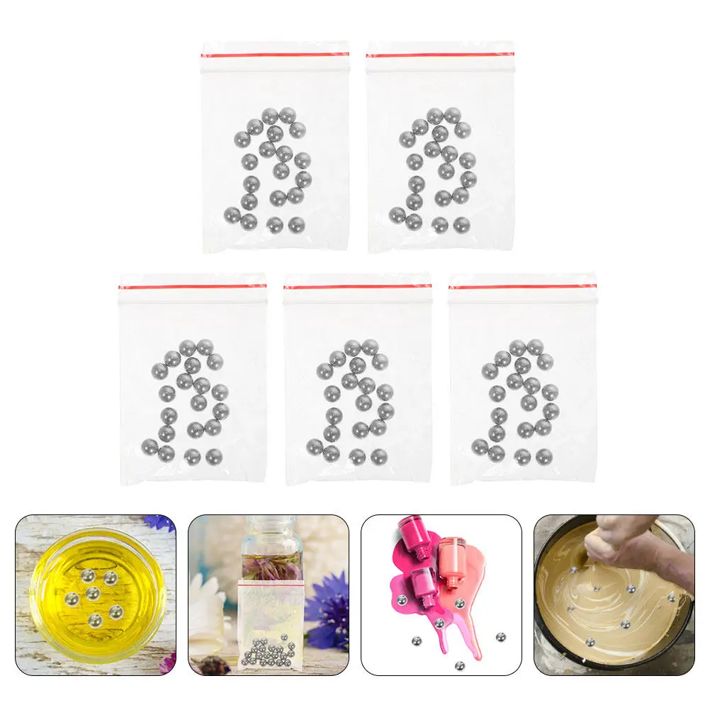 

5 Bags Stainless Steel Mixing Balls for Nail Polish Paint Pigment Ink Airbrush Essential Spray Manicure Supplies