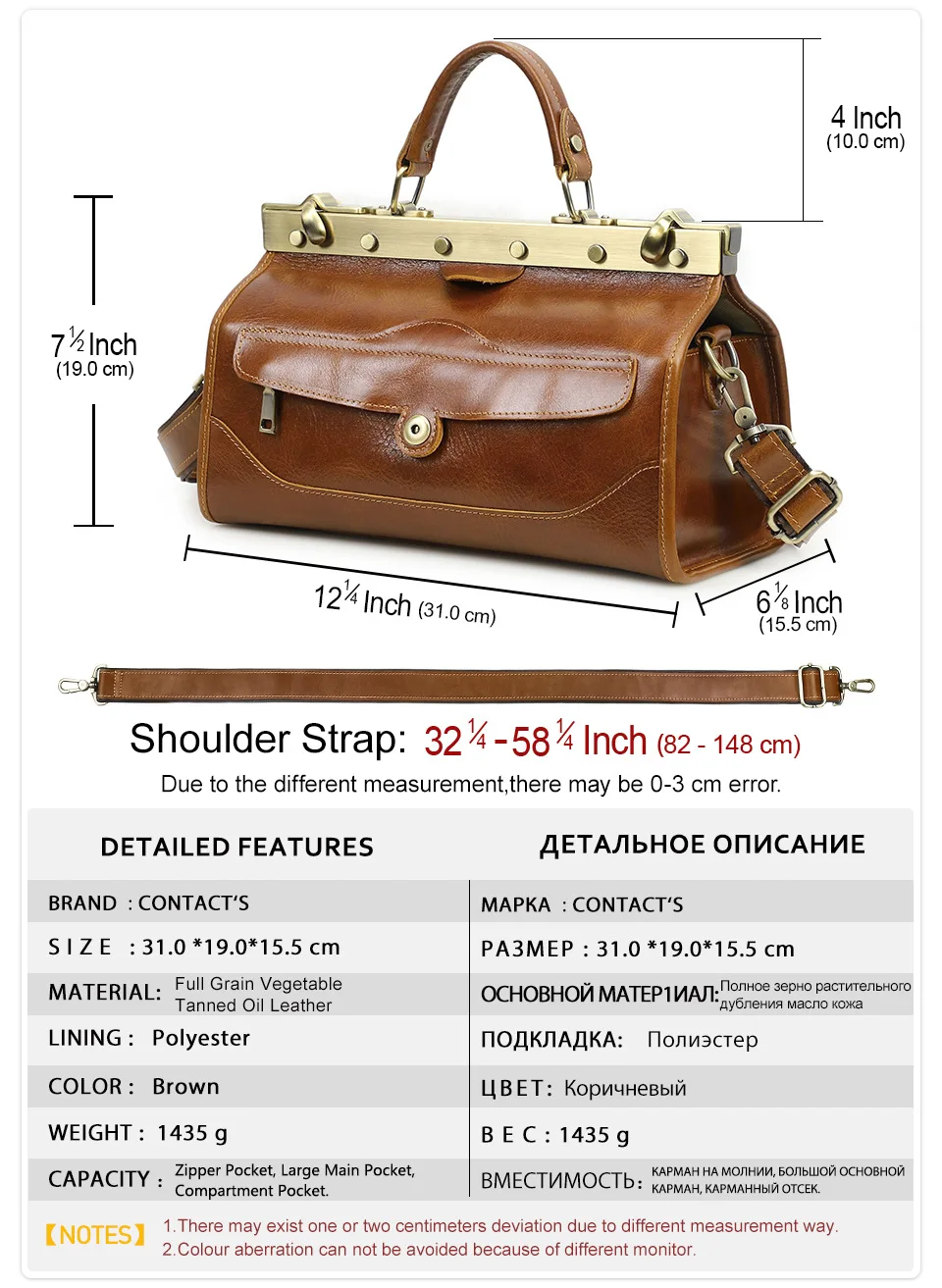 Full Grain Lamb Cowhide Leather Ladies Handbag with Multiple Compartments Luxury Hardware Lock Genuine Leather Crossbody Bag view 5