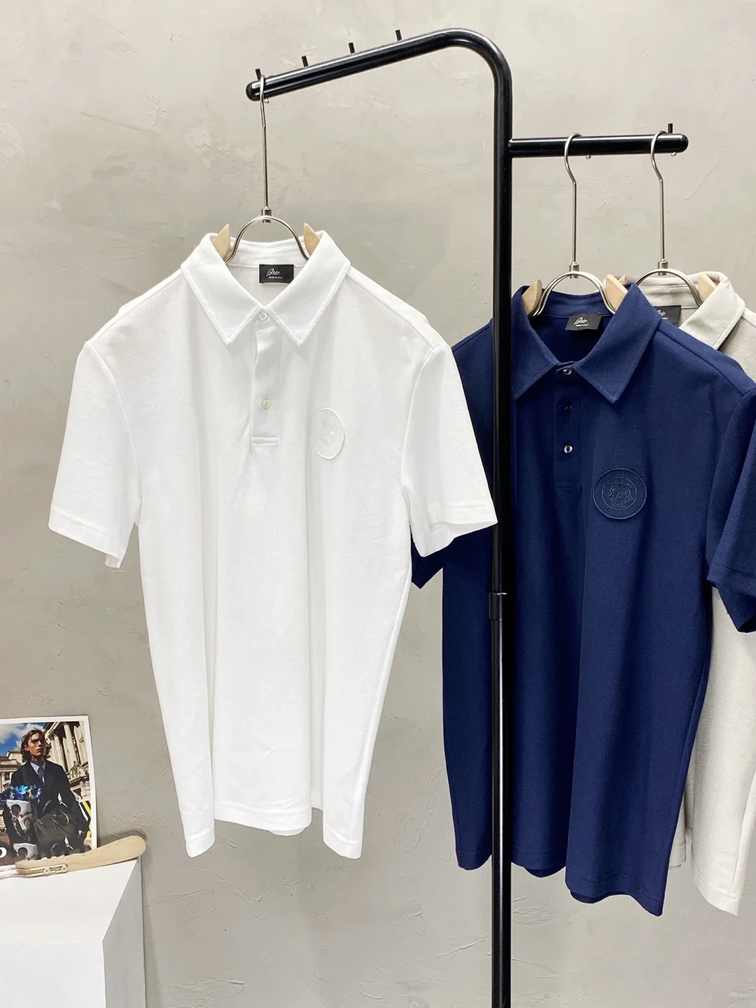 2025SS NEW stand-up collar T shirt Long staple Cotton sewing three-dimensional 3D plate making knitting casual OLD MOENY