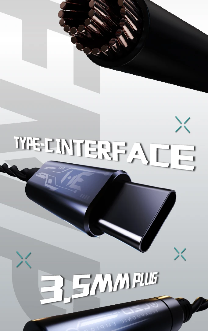 TANGZU LongZhongDui HIFI portátil DAC com fios de cobre banhados a prata de alta pureza apresenta chip KT02F20 tipo C para plugues de 3,5 mm