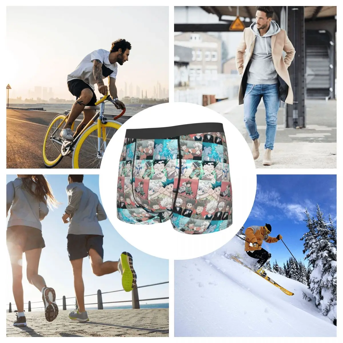 Boxer caleçon Gon et Killua HXH Hunter x Hunter culotte hommes sous-vêtements respirants pour Homme Homme petit ami cadeaux