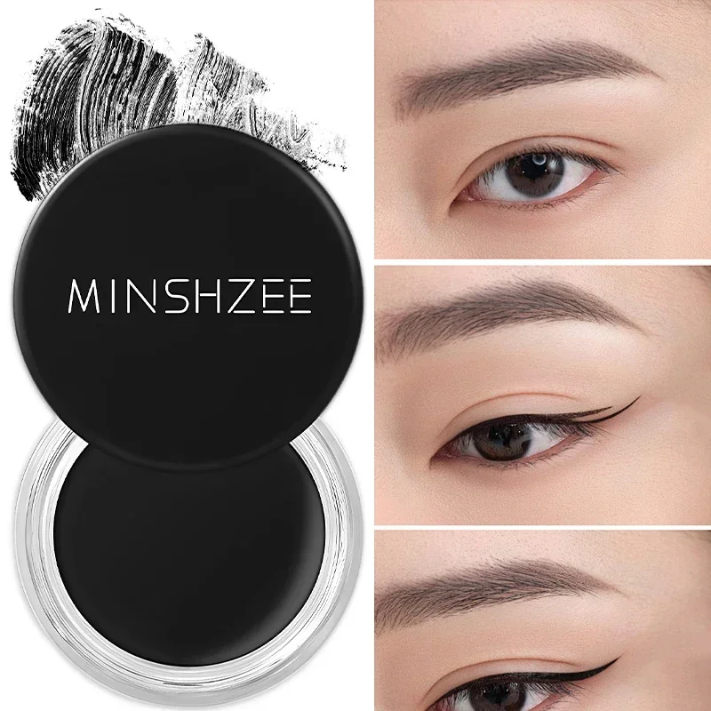 Heallor Make-up Eyeliner Creme schwarz natürlich braun Eyeliner wasserdicht langlebig seidig cremig schnell trocknend Eyeliner weich enlar