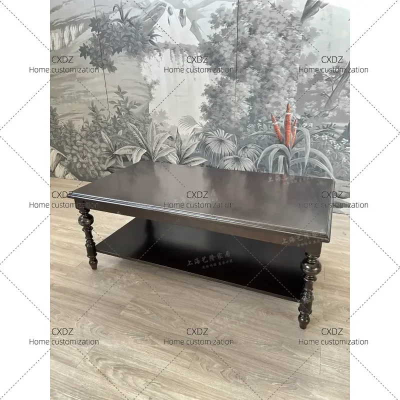 Solid Wood Coffee Table Retro Simple Classic Side Table Living Room Furniture Modern Practical Small Apartment Customization