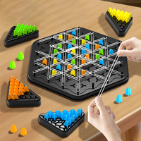 Geometry Chain Triangle Chess Puzzle Game Toy Board Game Logical Thinking  Rubber Band Game Party Family Interactive Battle Set