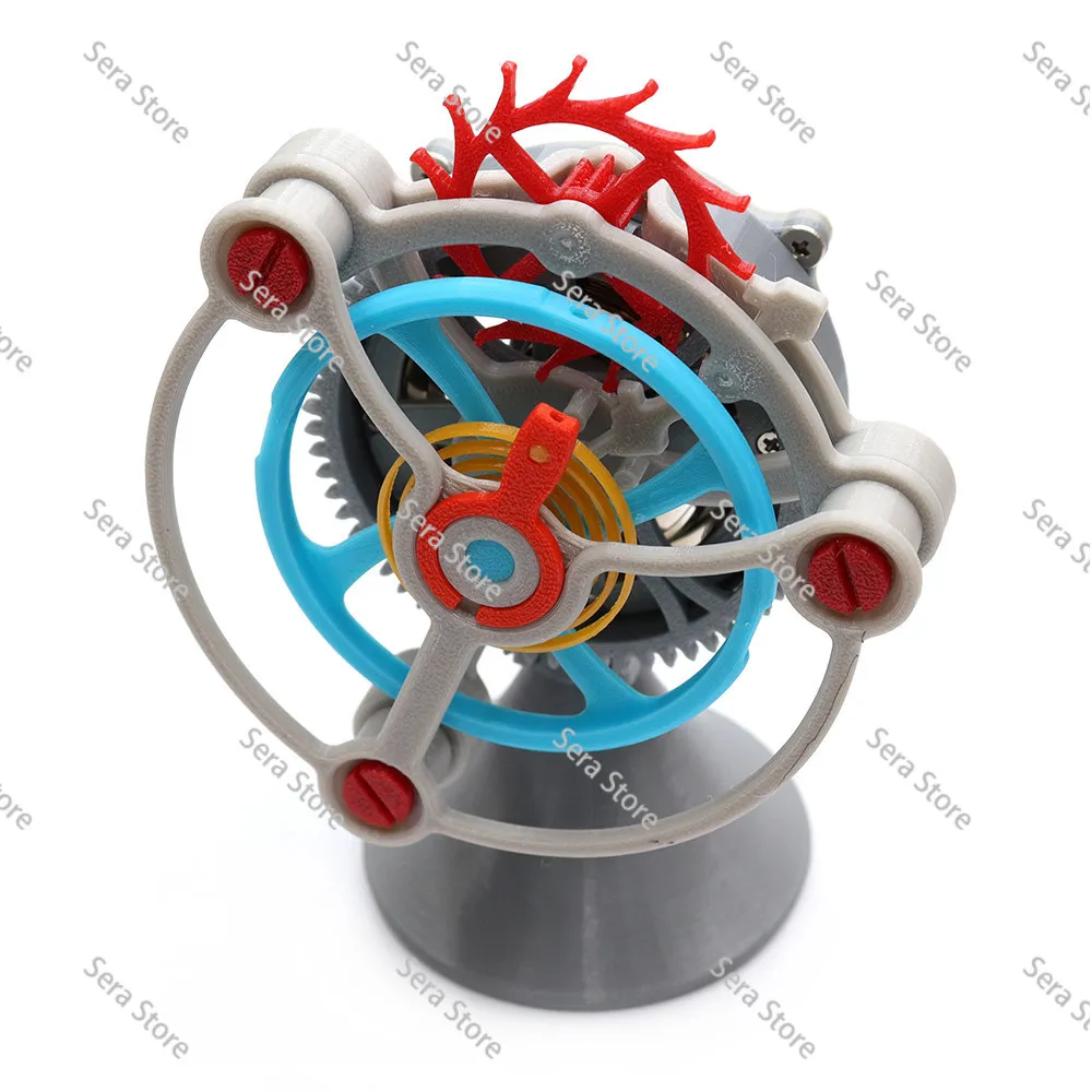 3D Printed Tourbillon Gear Drive Mechanical Model Clockwork Power Device Rotating Escapement Structure Stress Relief Fidget Toy