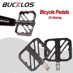 BUCKLOS R36 Bicycle Pedals Sealed DU Bearing Flat Pedals for BMX Road Bike Cycling Pedal with Non-slip Nails Bike Accessories