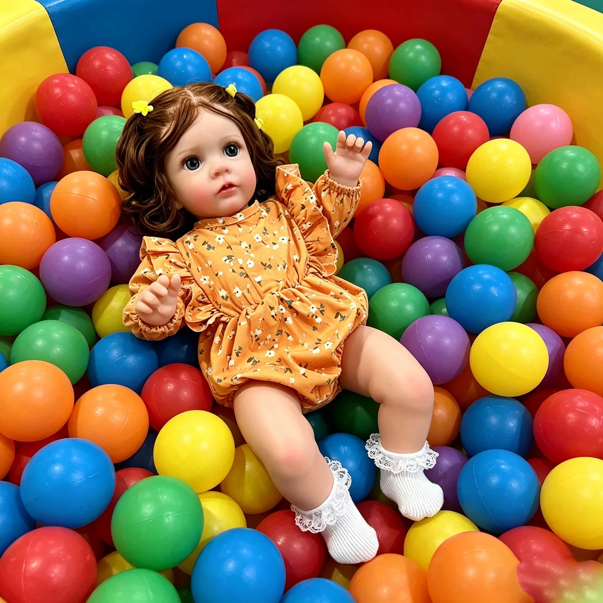 

Missy Reborn Toddler Doll 60cm, Rooted Hair Hand Paint Cloth Body Soft Cuddly Toys