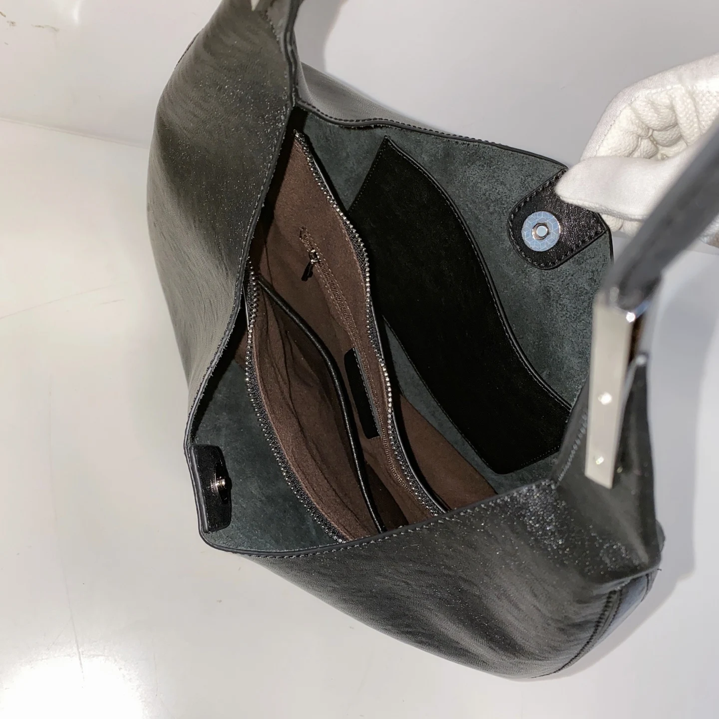 New high-quality soft top cowhide shoulder bag fashionable simple bucket design underarm bag large capacity women's bag