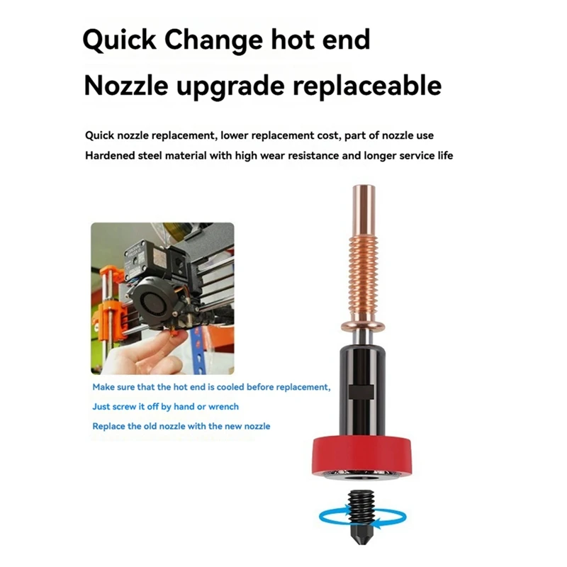 For REVO Hotend Extruder High Flow Hardened Steel Nozzle 0.4Mm Replaceable Nozzles 3D Printer Accessories