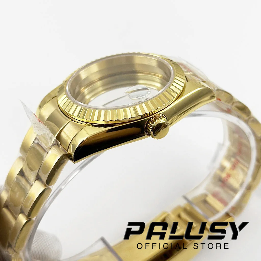 Sarung jam tangan kaca safir tahan air polesan lengkung bergalur 36MM/40MM untuk NH34 NH35 NH36 NH38 NH70 ETA2824