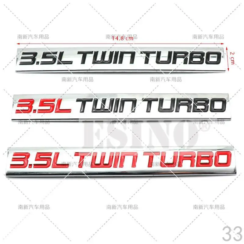 Car Styling 3.5L Twin Turbo 3D Metal Alloy Adhesive Emblem Stickers Car Body Badge For Ford F150 Raptor Lincoln Navigator A